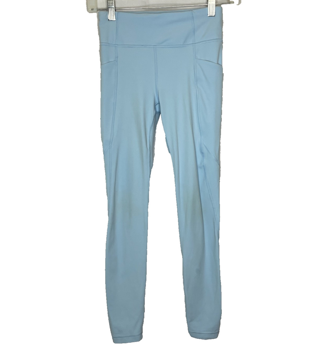 Girls' Large Athleta High Rise Stash Your Treasures Blue Tight Leggings